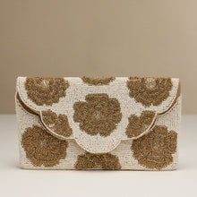Load image into Gallery viewer, Gold & Ivory Elegant Evening Purse with Chain