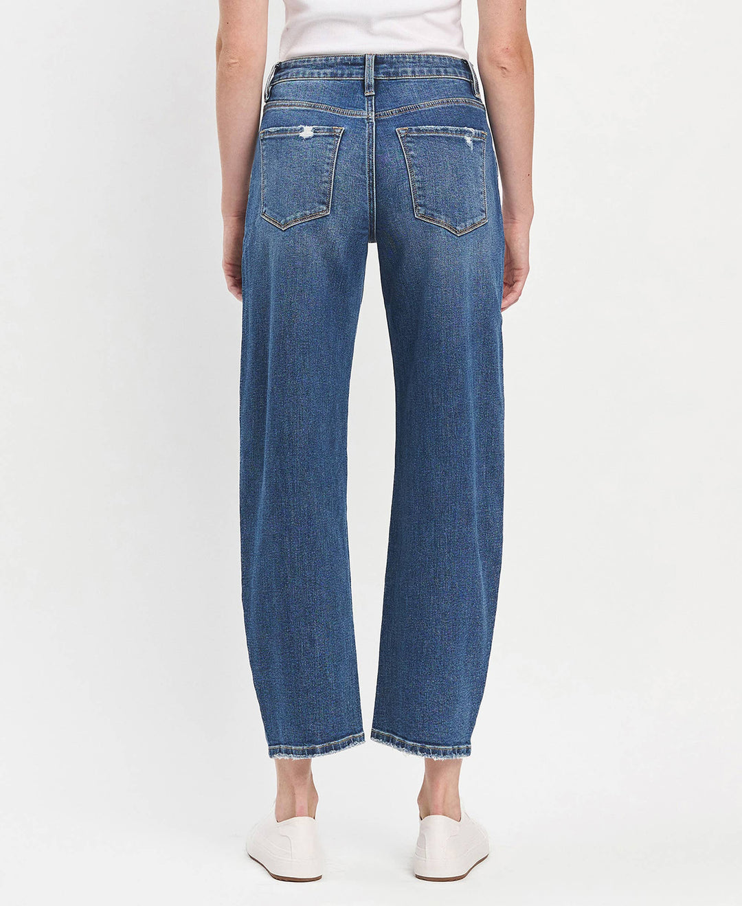 High Rise Ankle Barrel Jeans