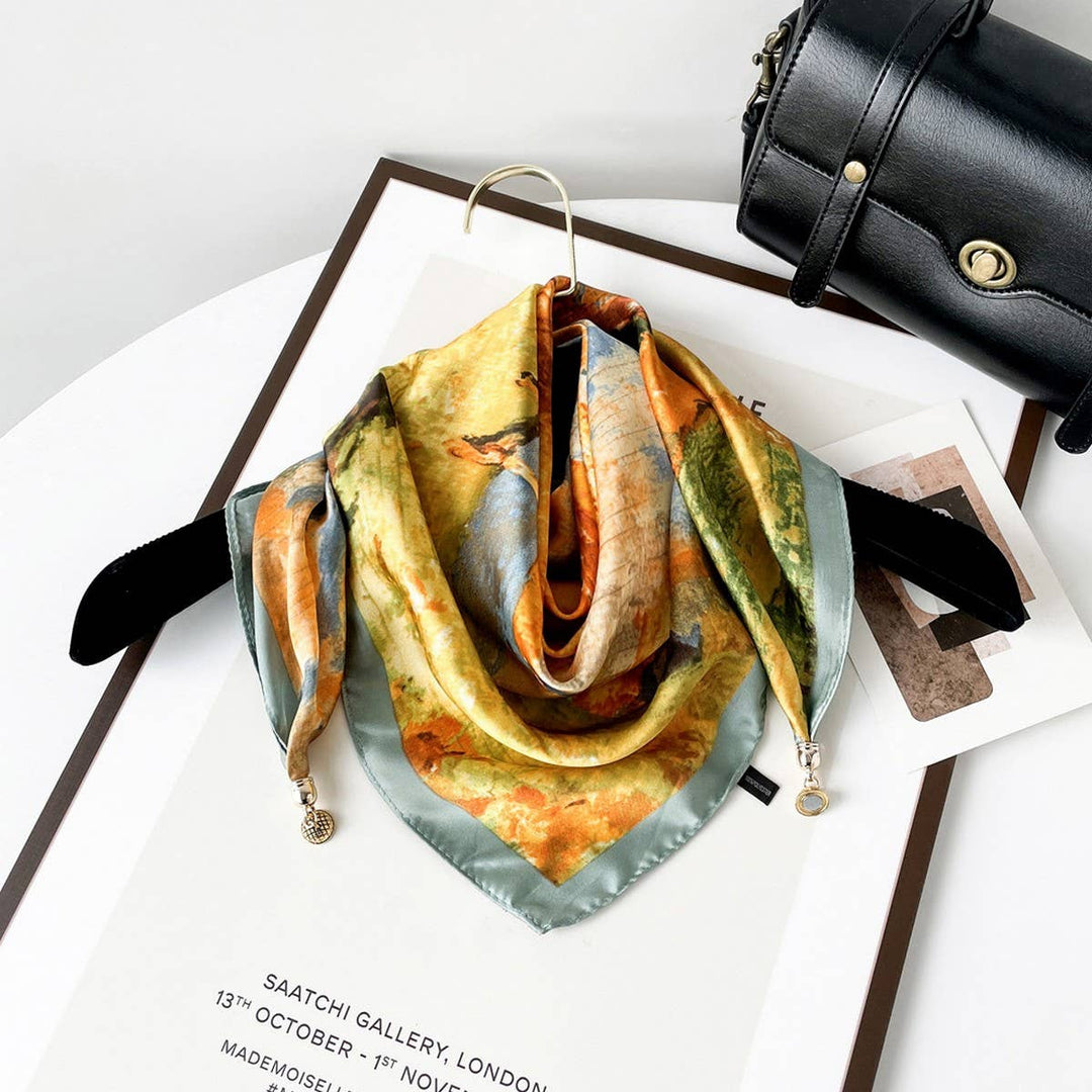 ACCITY - Magnetic Print Triangle Scarf for  Spring Style_CWASC02917
