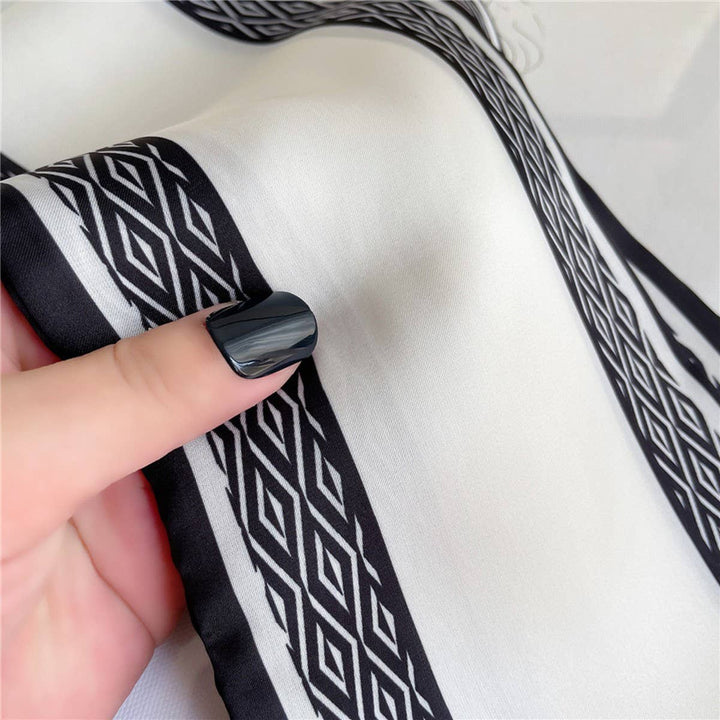 ACCITY - THIN SIMPLE GEOMETRIC LONG SILK HEAD SCARF_CWASC1521