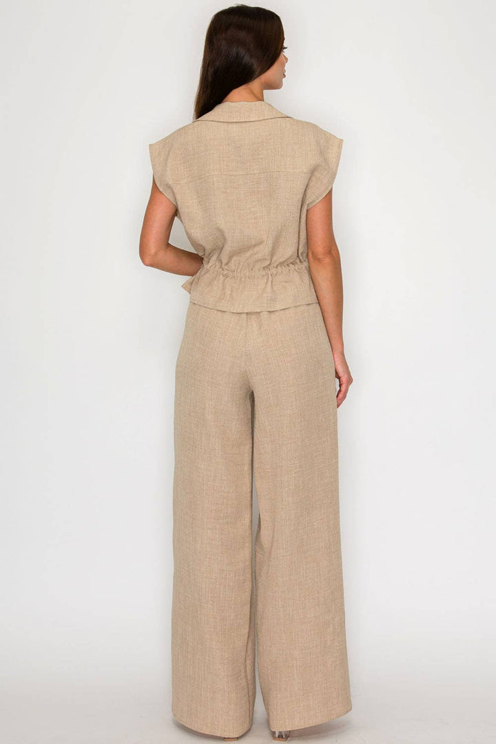 Utility Zip-Front Top & Wide-Leg Set