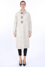 Load image into Gallery viewer, Floral Jacquard Print Embellished Coat-Biege