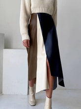 Load image into Gallery viewer, OceanusSwim - A-Line High Waisted Asymmetric Contrast Color Split-Front Skirts Bottoms