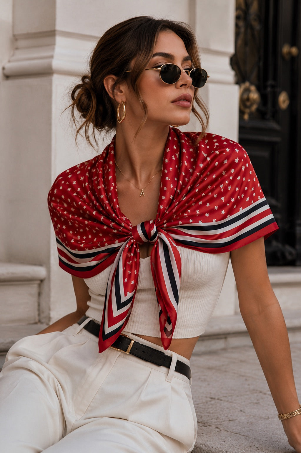 Patriotic Scarfs with Scarf Ring *Multiple Colors*