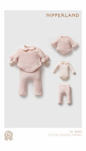 Load image into Gallery viewer, Nipperland - 3-Pc Knit Baby Girl Set (Sweater + Bodysuit + Pant) Pink