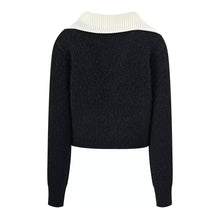 Load image into Gallery viewer, V-Neck Knit Top with Contrast Collar