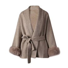 Load image into Gallery viewer, Belted Wool Coat with Faux Fur Cuffs *multiple colors*
