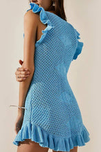 Load image into Gallery viewer, Ruffle Crochet Dress in Blue