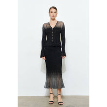 Load image into Gallery viewer, Metallic Lurex Jeweled Button Blouse