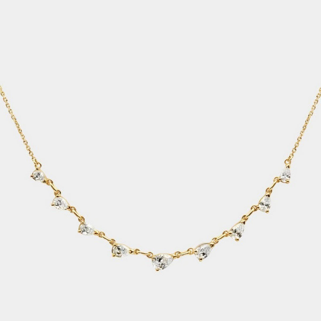 ACCITY - Zirconia Oval Round Pendant Necklace_CWMM5291