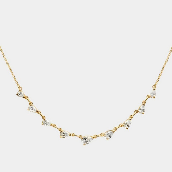 ACCITY - Zirconia Oval Round Pendant Necklace_CWMM5291