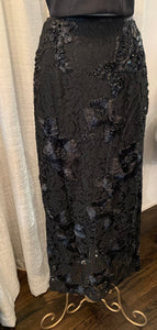 Black Lace Skirt 3D Embroidery