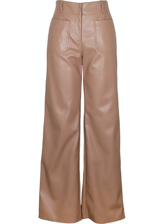 Reeve Faux Leather Pants in Clay