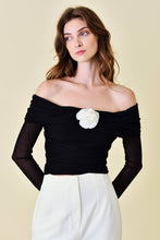 Load image into Gallery viewer, Off Shoulder Flower top in Ivory
