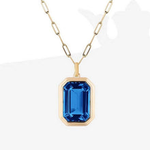 Load image into Gallery viewer, ACCITY - Square Zircon Pendant Paperclip Chain Necklace_CWMM3845