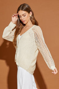 Hollow Detail Cardigan Sweater *Multiple Colors Available*