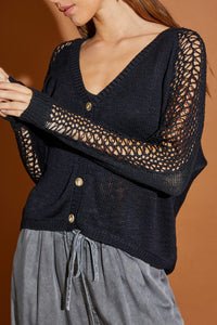 Hollow Detail Cardigan Sweater *Multiple Colors Available*
