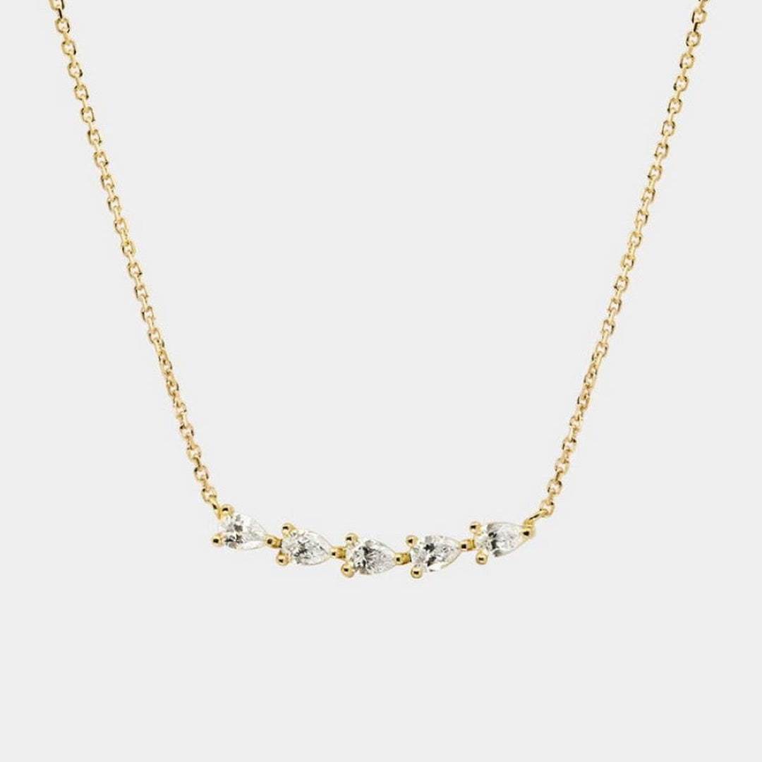 ACCITY - Zirconia Oval Round Pendant Necklace_CWMM5291