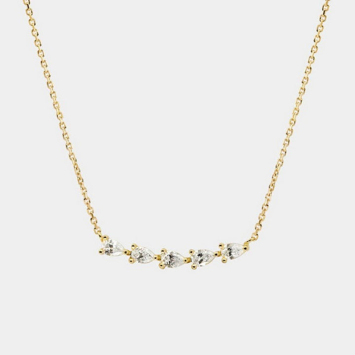 ACCITY - Zirconia Oval Round Pendant Necklace_CWMM5291