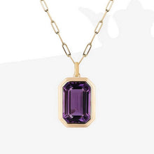 Load image into Gallery viewer, ACCITY - Square Zircon Pendant Paperclip Chain Necklace_CWMM3845