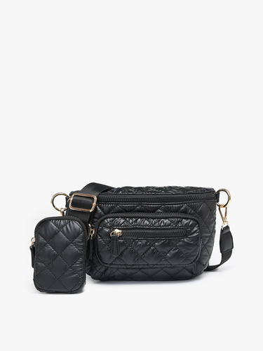Arianna Quilted Nylon Belt Bag w/ Pouch *Multiple Colors Available*