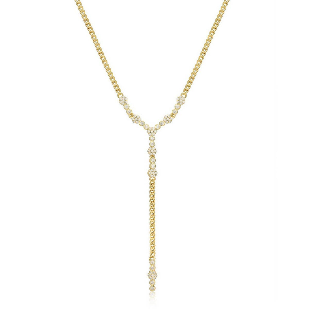 ACCITY - Zirconia Oval Round Pendant Necklace_CWMM5291