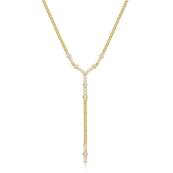 ACCITY - Zirconia Oval Round Pendant Necklace_CWMM5291