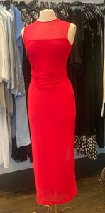 Sleeveless Lyle Midi Dress in Red