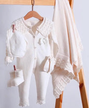 Load image into Gallery viewer, Nipperland - Knit Newborn Girl Coming Home Outfit: Organic Cotton Layette