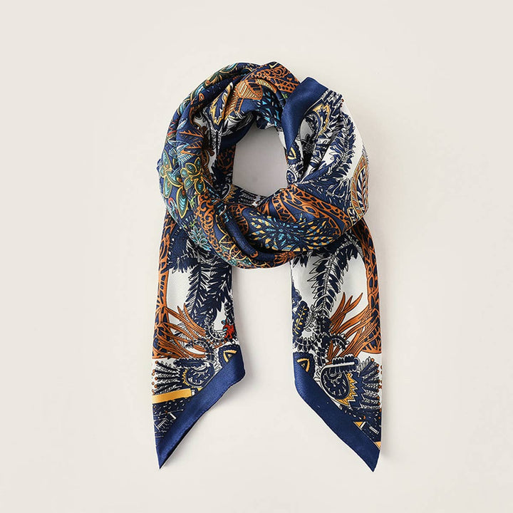 ACCITY - Vintage French Print Scarf – 90cm Silk Feel Square_CWASC0172