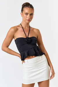 ROSETTE DETAIL HALTER