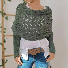 Load image into Gallery viewer, ACCITY - Cable Knit Infinity Scarf with Sleeves for Fall _CWASC1537