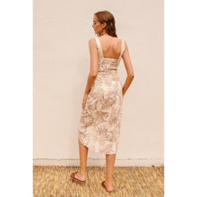 Load image into Gallery viewer, White Sand Tulip Hem Midi Wrap Dress