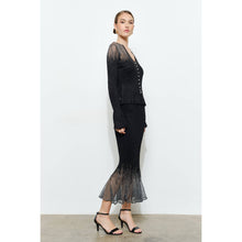 Load image into Gallery viewer, Metallic Lurex Jeweled Button Blouse