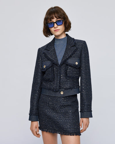 Short Tweed Blazer with Lurex