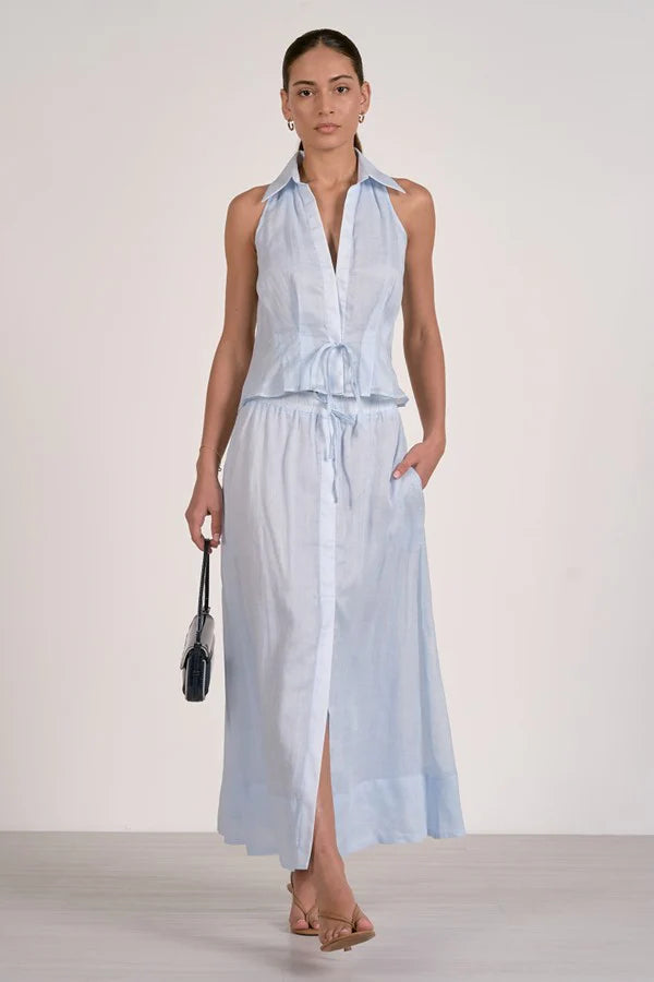 Light Blue Tie Top