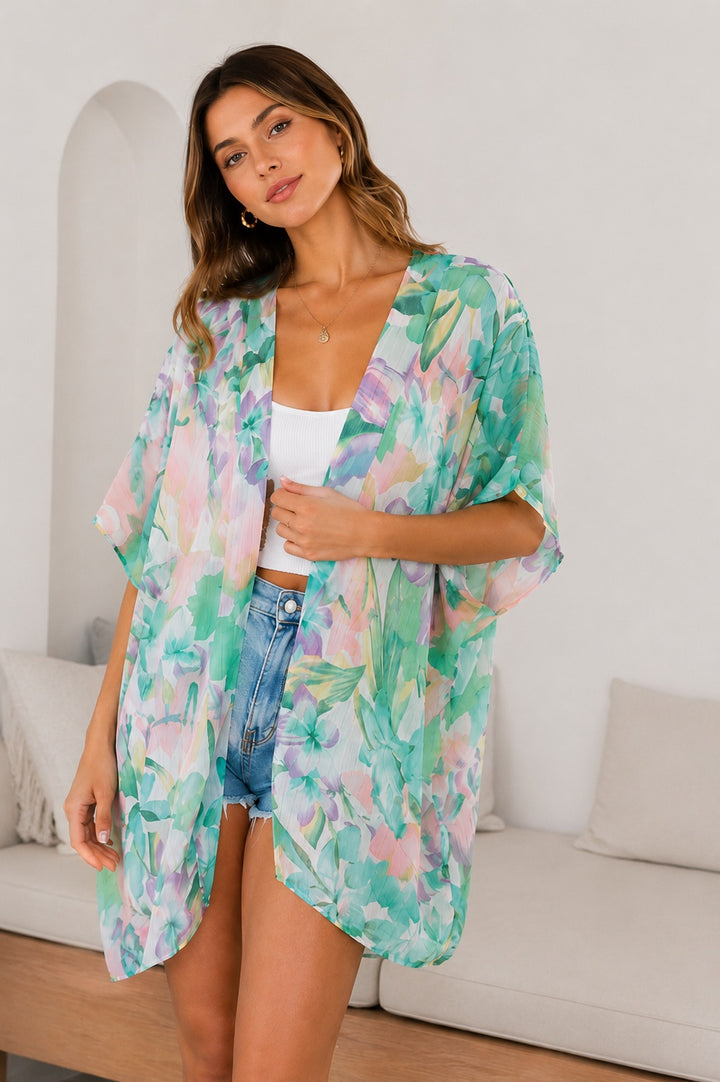 Floral Print Kimono