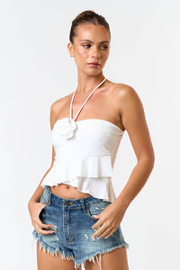 ROSETTE DETAIL HALTER