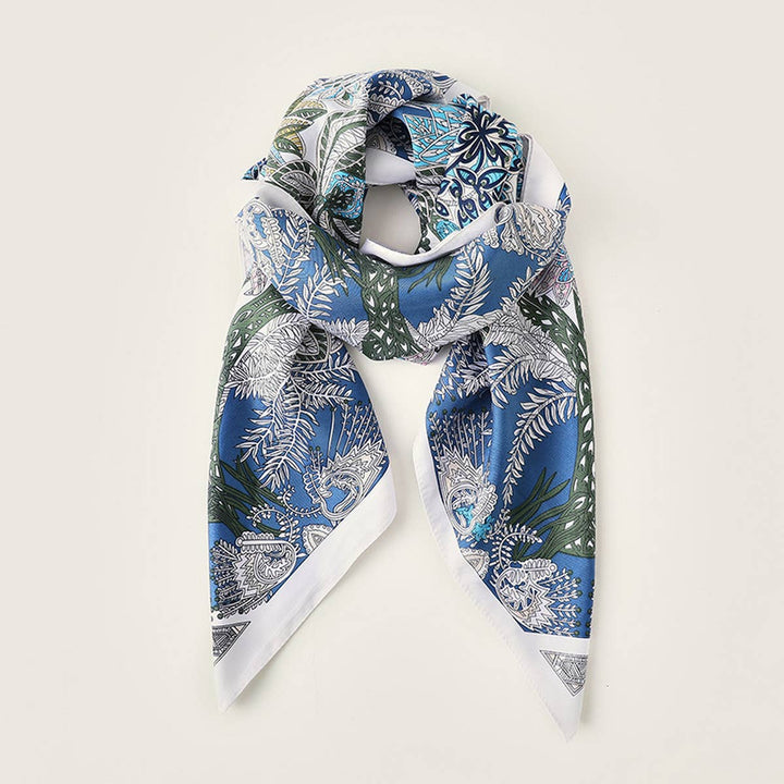ACCITY - Vintage French Print Scarf – 90cm Silk Feel Square_CWASC0172