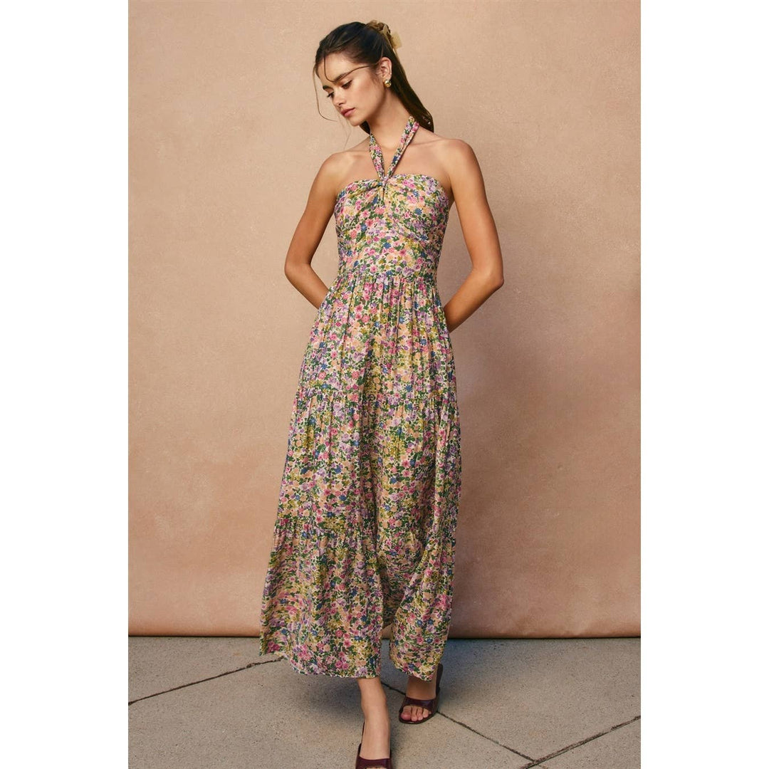 Halter Neck Tiered Dress
