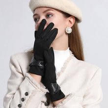 Load image into Gallery viewer, Bow Faux Suede Gloves