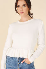 Load image into Gallery viewer, Peplum Sweater Top *Multiple Colors Available*