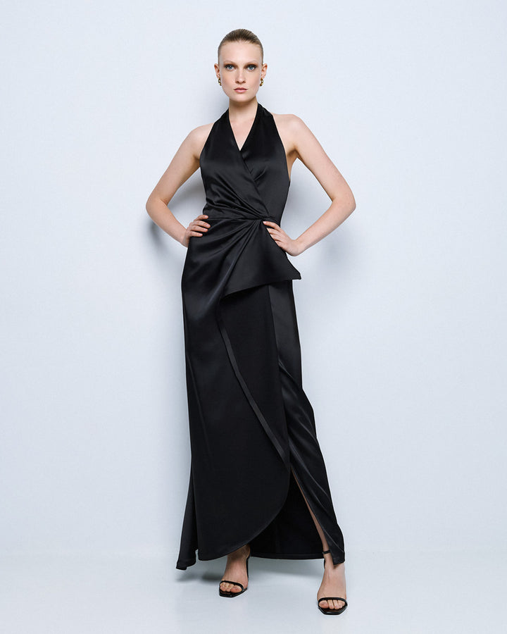 Gown with Front Ruffle