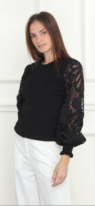 Lace Sleeve Sweater