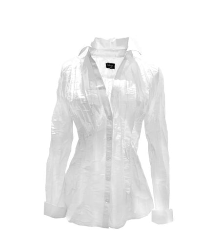 Parker White Crinkle Button Down