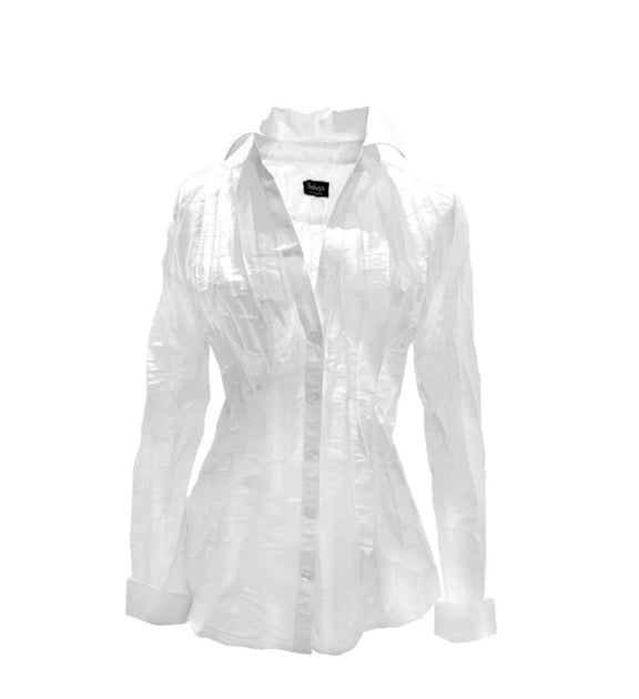 Parker White Crinkle Button Down