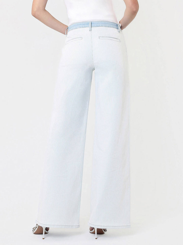 Hi Rise Stripe Denim