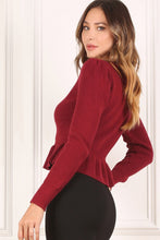 Load image into Gallery viewer, Peplum Sweater Top *Multiple Colors Available*