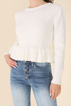 Load image into Gallery viewer, Peplum Sweater Top *Multiple Colors Available*