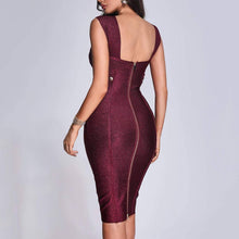 Load image into Gallery viewer, Bandage Dress with Gold Buttons